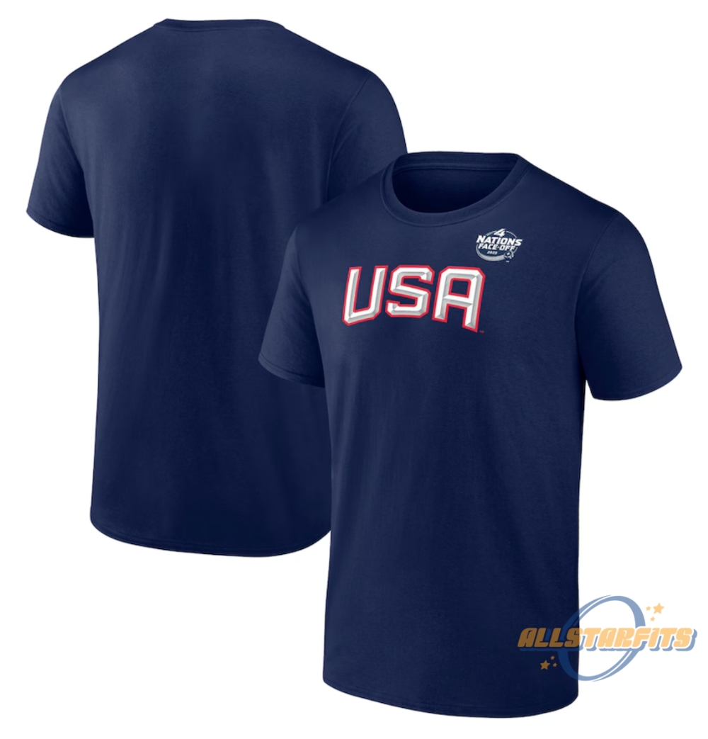 Usa 2025 4 Nations Face Off Logo T Shirt