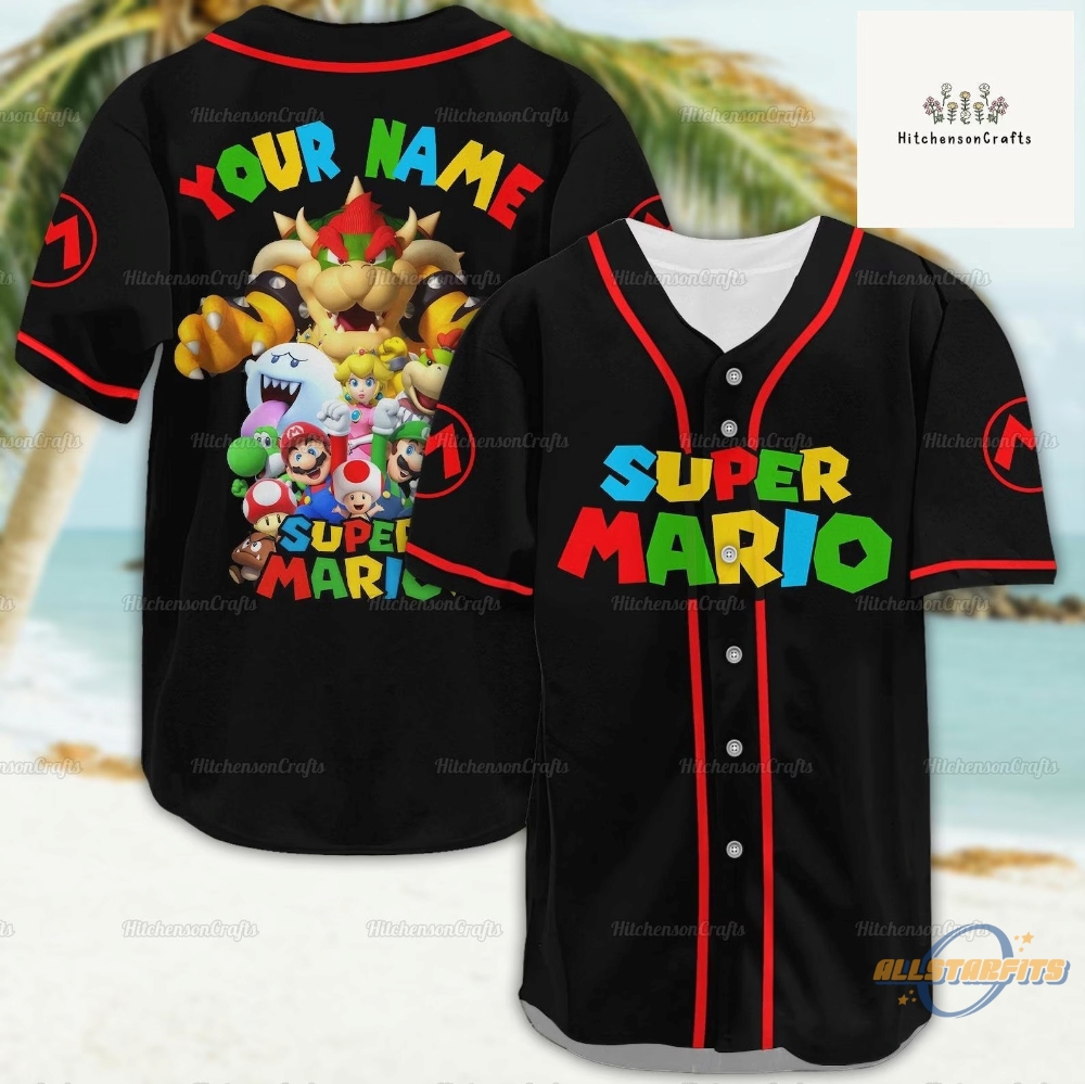 Super Mario Baseball Jersey Shirt  Retro Gaming Graphic Tee