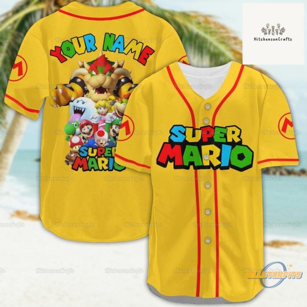 Super Mario Baseball Jersey Shirt Retro Gaming Graphic Tee allstarfits 3