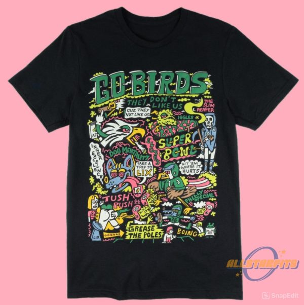 Killer Acid Go Birds Shirt Trippy Football Fan Tee allstarfits 2