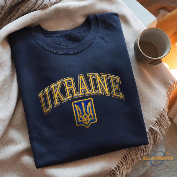 Embroidered Ukraine Logo Sweatshirt I Stand With Ukraine Shirt allstarfits 1