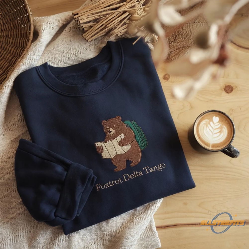 Embroidered Fdt Resist Bear Shirt Foxtrot Delta Tango T Shirt