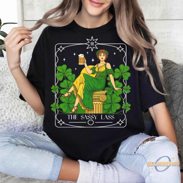 The Sassy Lass Tarot Card Shirt Lucky Shirt Shamrock T Shirt Tarot Card St Paddy Day Gift allstarfits 2