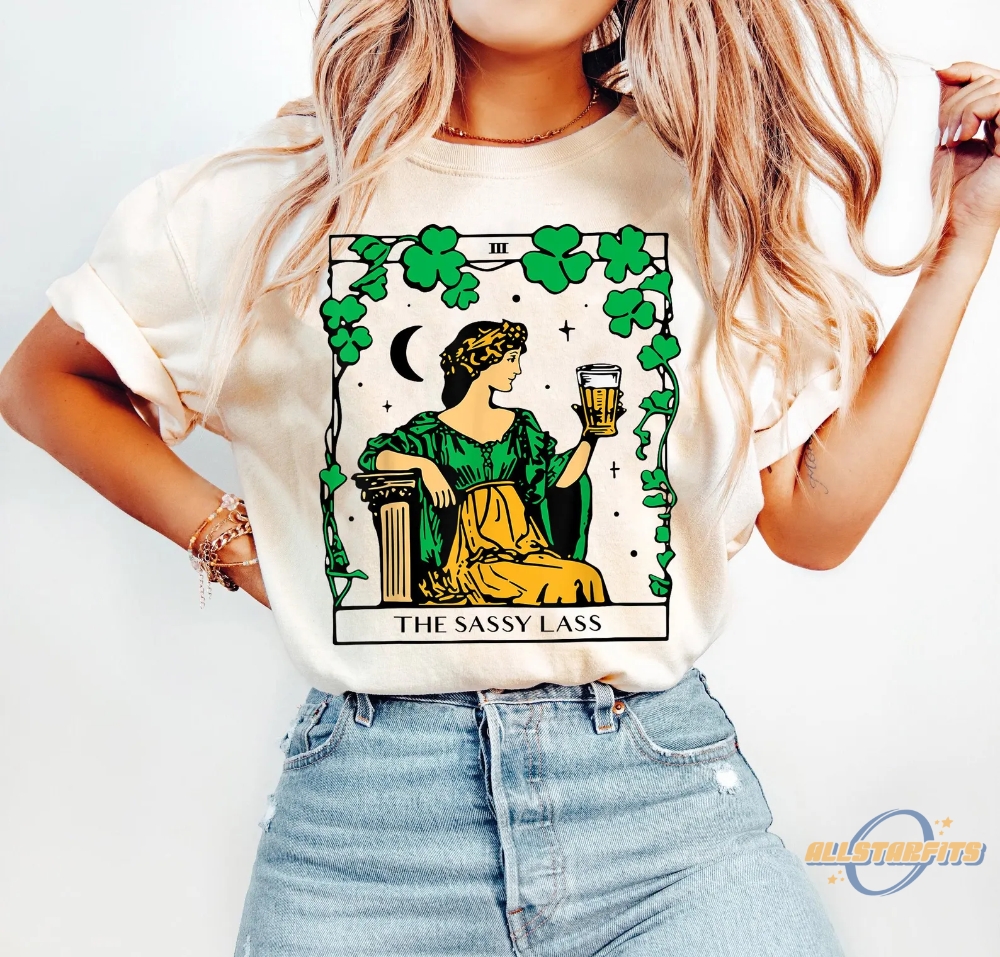 Patricks Day The Sassy Lass Tarot Card Shirt