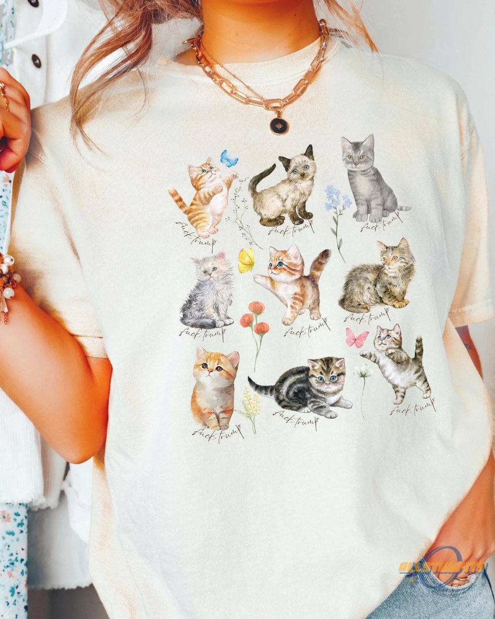 Subtle Fuck Trump Kitten Tee Shirt Anti Trump Gift Cottage Core Cat Wildflower Shirt 4 Subtle Fuck Trump Kitten Tee Shirt Anti Trump Gift Cottage Core Cat Wildflower Shirt