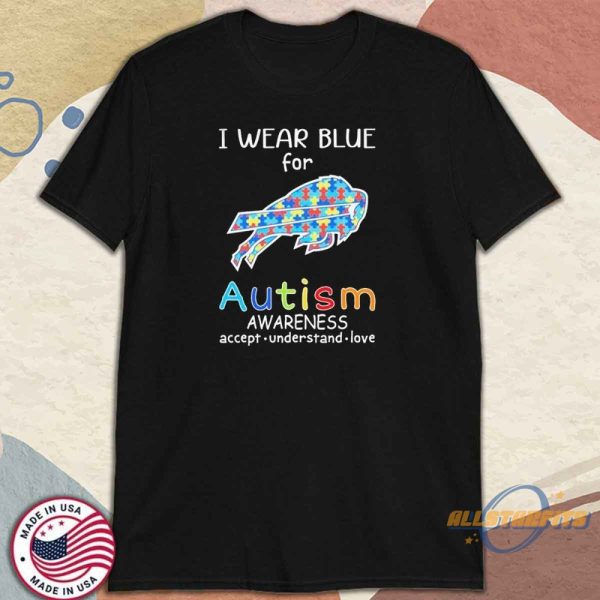 I Wear Blue For Autism Buffalo Bills Awareness Shirt allstarfits 3