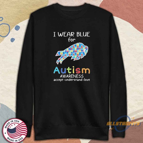 I Wear Blue For Autism Buffalo Bills Awareness Shirt allstarfits 4