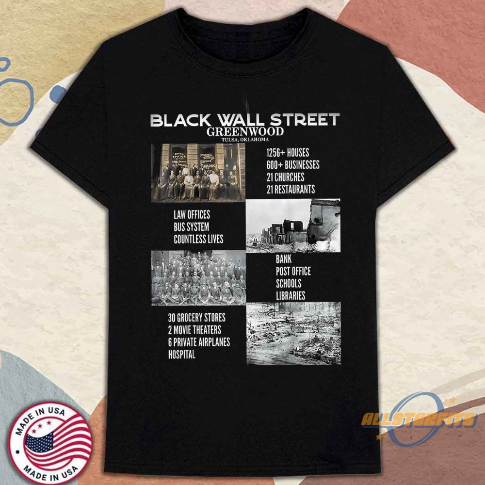 Black Wall Street Shirt Greenwood Tulsa History Graphic Tee