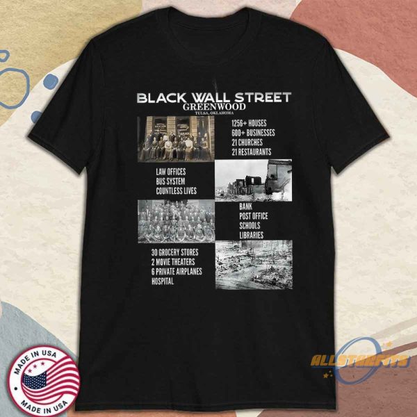 Black Wall Street Shirt Greenwood Tulsa History Graphic Tee allstarfits 3