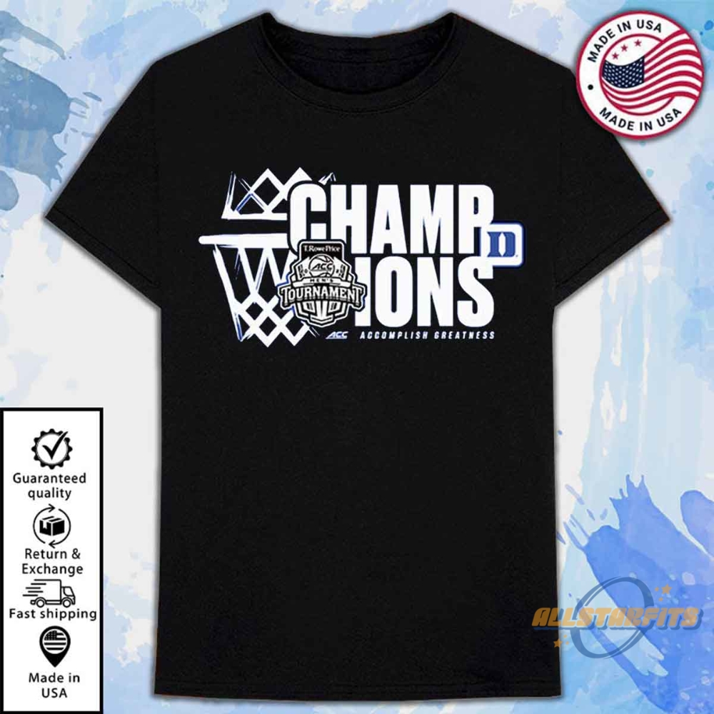 Duke Bb Acc 2025 Champs T Shirt Ncaa Basketball Victory Tee