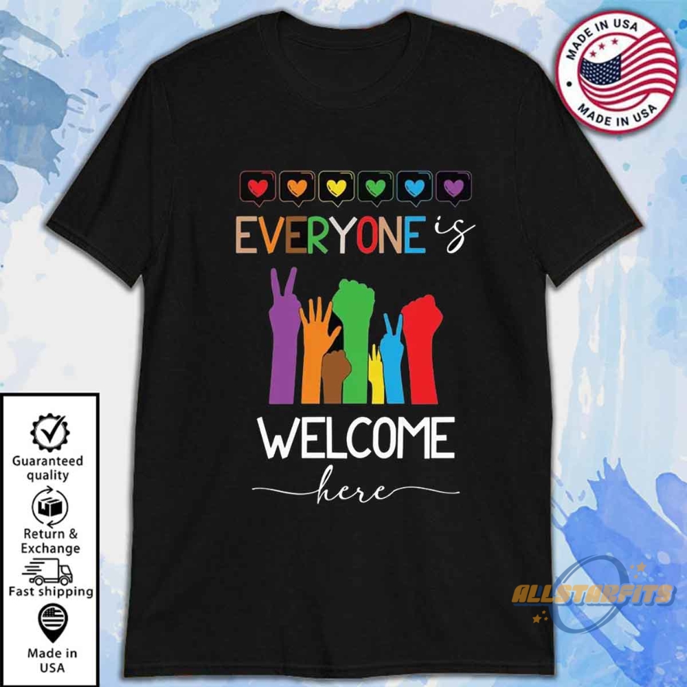 Everyone Is Welcome Here Lgbt Pride T Shirt Love Support Equality Tee 6 Everyone Is Welcome Here LGBT Pride T Shirt Love Support Equality Tee
