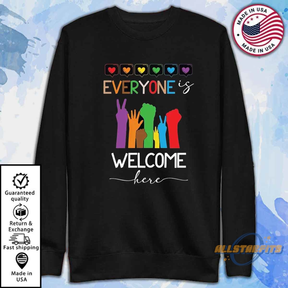 Everyone Is Welcome Here Lgbt Pride T Shirt Love Support Equality Tee 7 Everyone Is Welcome Here LGBT Pride T Shirt Love Support Equality Tee