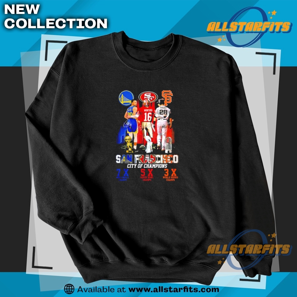 San Francisco Golden State Warriors 49Ers San Francisco Giants Players Skyline Signature Shirt 5 San Francisco Golden State Warriors 49ers San Francisco Giants players skyline signature shirt