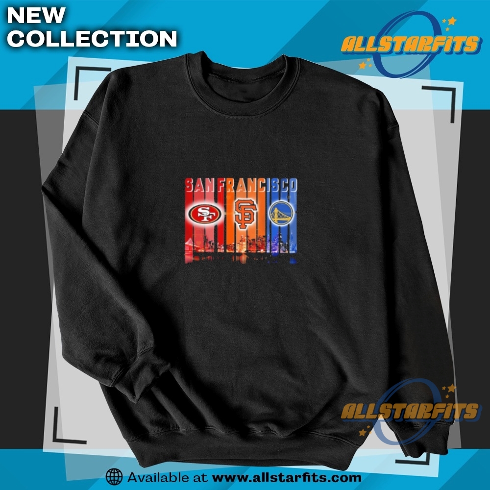 San Francisco 49Ers X San Francisco Giants X Golden State Warriors Skyline Tshirts 5 San Francisco 49ers x San Francisco Giants x Golden State Warriors Skyline T-shirts