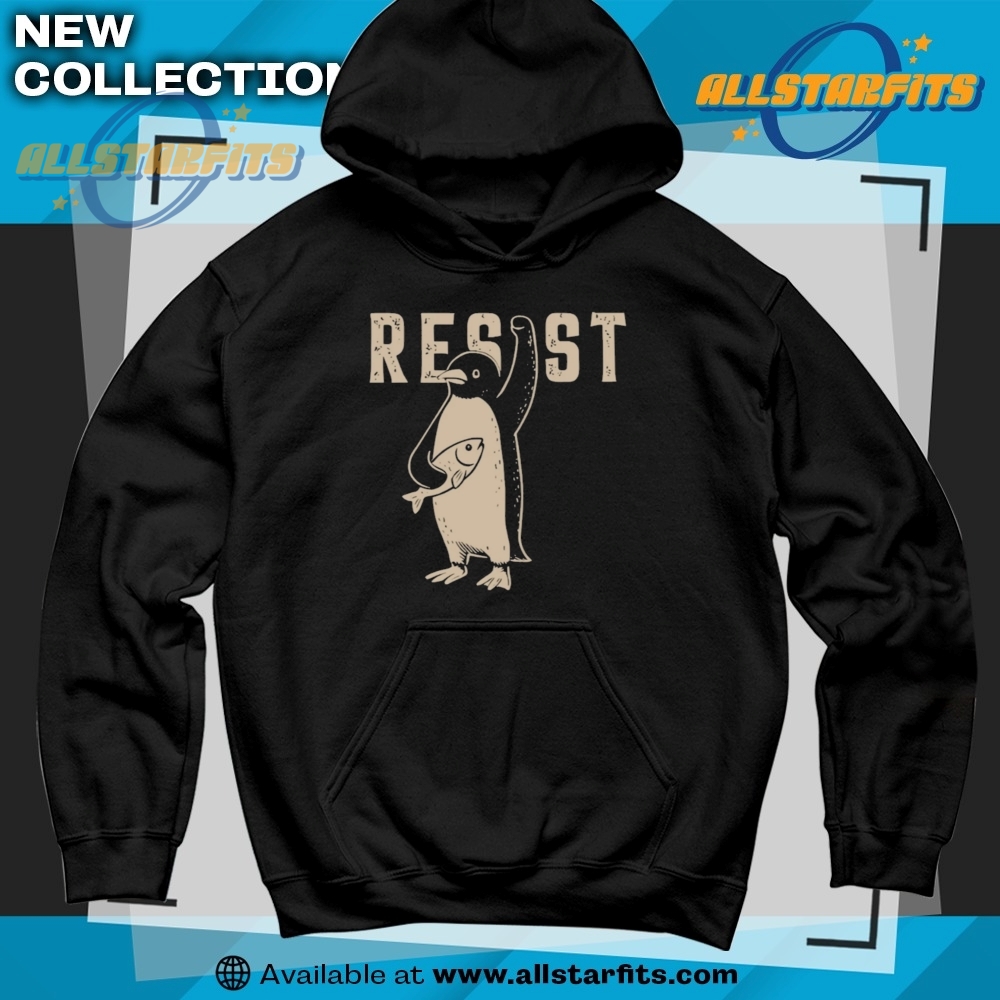 Funny Vintage Resist Penguin Tshirt 6 Funny Vintage Resist Penguin T-Shirt