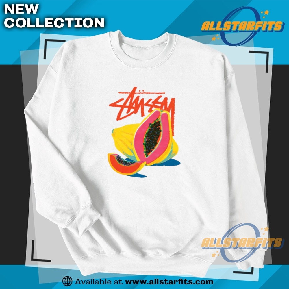 Ringer Premium Cotton Stussy Papaya Drip Tshirt 5 Ringer Premium Cotton Stussy Papaya Drip T-Shirt
