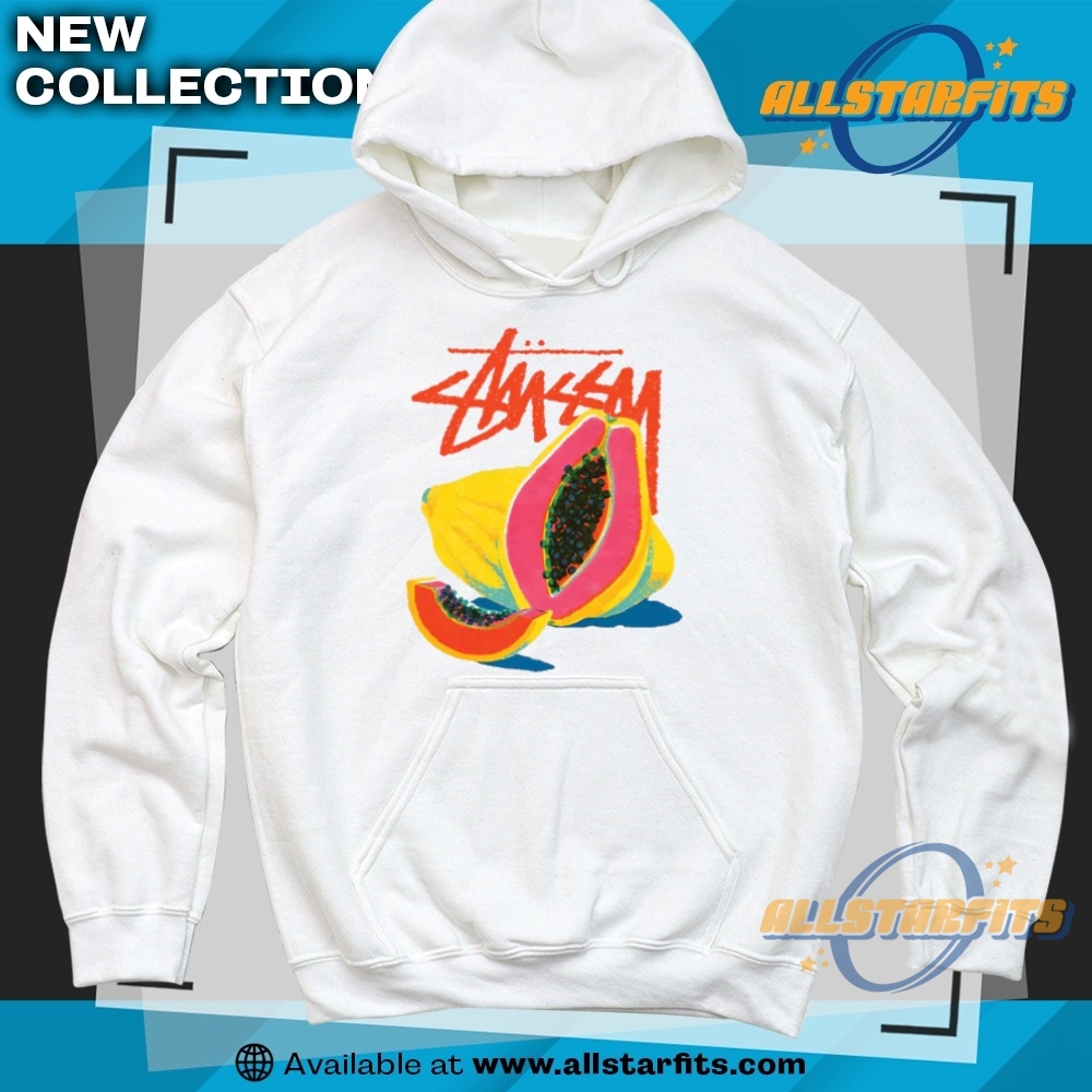 Ringer Premium Cotton Stussy Papaya Drip Tshirt 6 Ringer Premium Cotton Stussy Papaya Drip T-Shirt