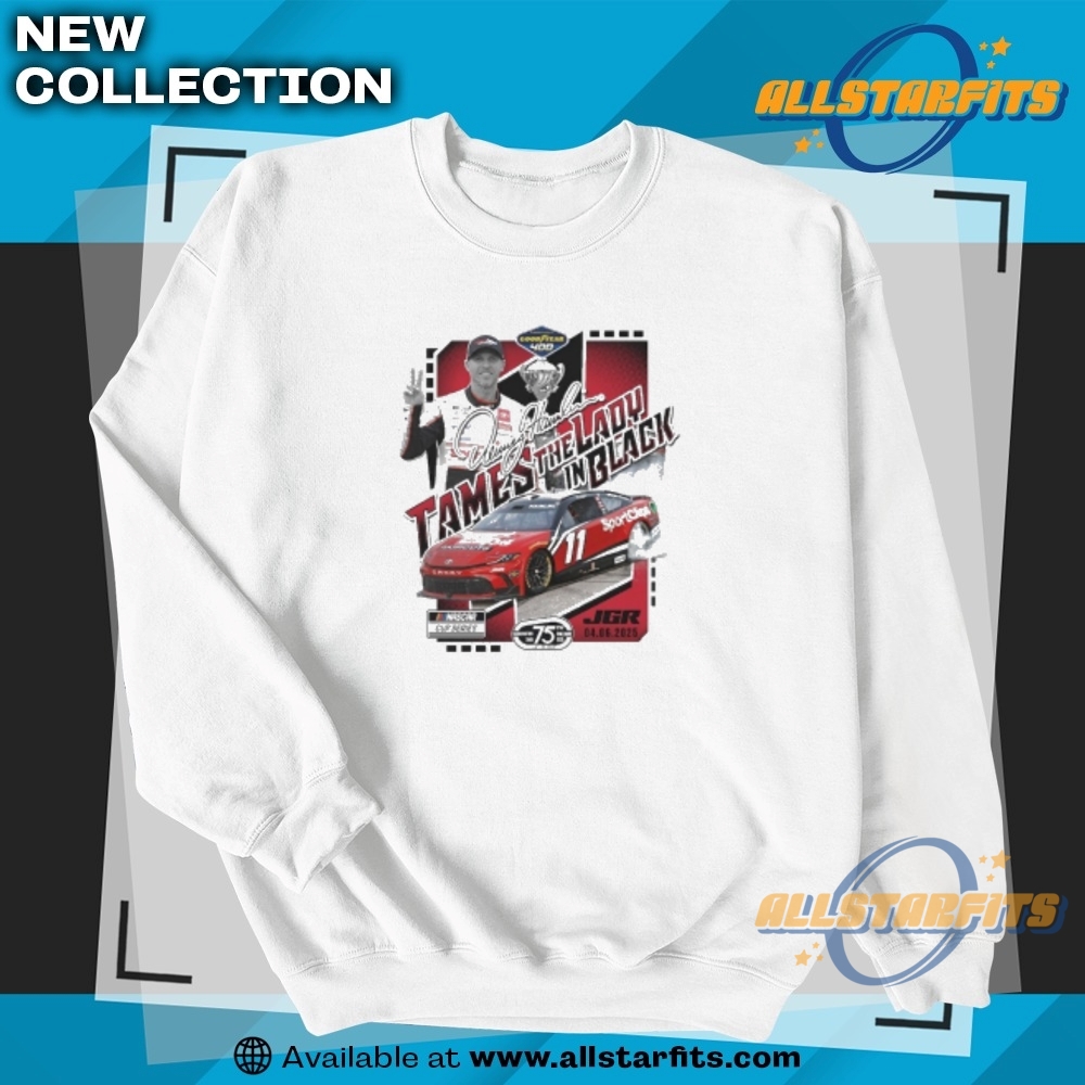 Denny Hamlin Checkered Flag Sports 2025 Goodyear 400 Race Winner Shirts 5 Denny Hamlin Checkered Flag Sports 2025 Goodyear 400 Race Winner Shirts