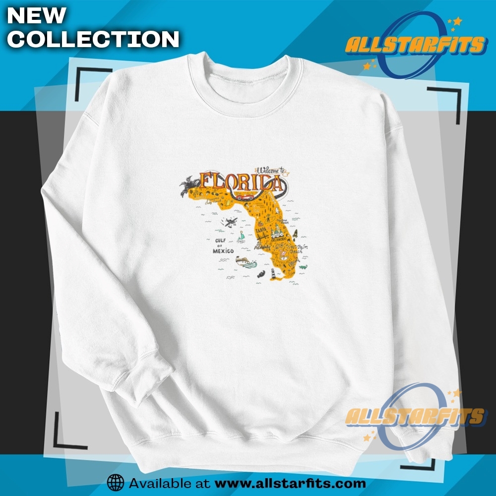 Welcome To Florida Cool Tourist Map T Shirt 5 Welcome To Florida Cool Tourist Map T Shirt