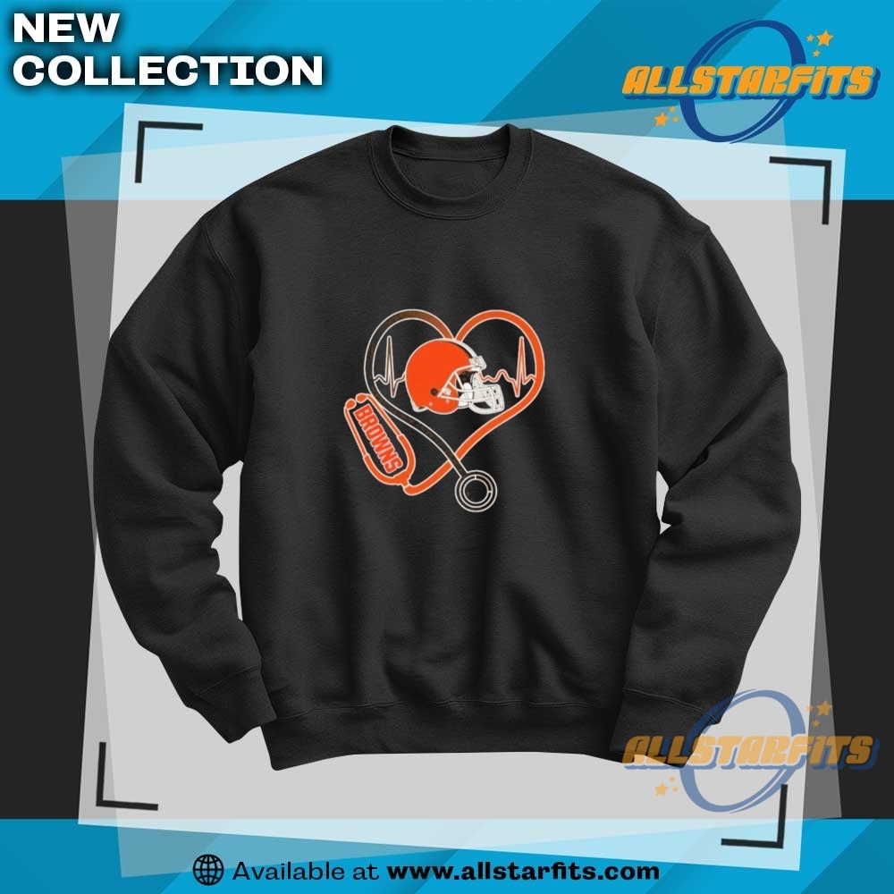 Cleveland Browns Nurse Heartbeat T Shirt 6 Cleveland Browns Nurse Heartbeat T Shirt