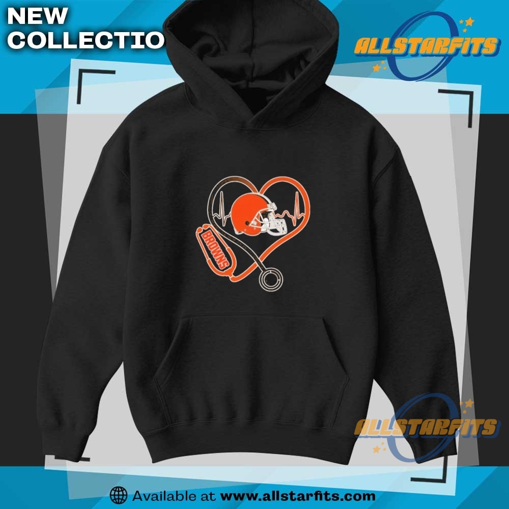 Cleveland Browns Nurse Heartbeat T Shirt 7 Cleveland Browns Nurse Heartbeat T Shirt