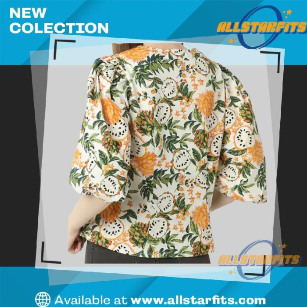 Off White Floral Print Cotton Top 3 Off White Floral Print Cotton Top