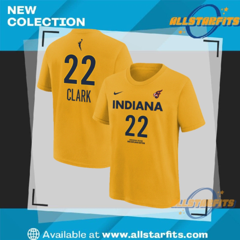Top Youth and Women's T-Shirts: NBA, F1, Red Bull, Ferrari 2 Youth Indiana Fever Caitlin Clark Nike Gold Name Number T Shirt