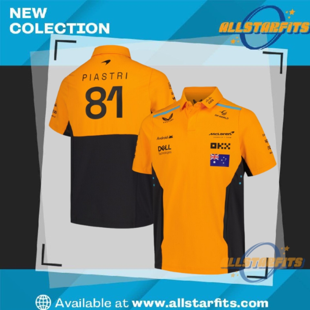 Top Youth and Women's T-Shirts: NBA, F1, Red Bull, Ferrari 3 Youth Castore Oscar Piastri Orange Mclaren F1 Team 2024 Driver Polo