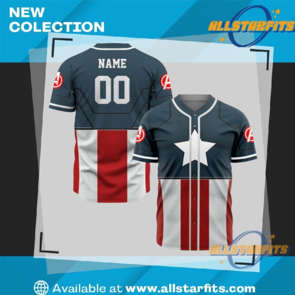 Top Youth and Women's T-Shirts: NBA, F1, Red Bull, Ferrari 20 Personalized Captain America Cosplay Baseball Jersey
