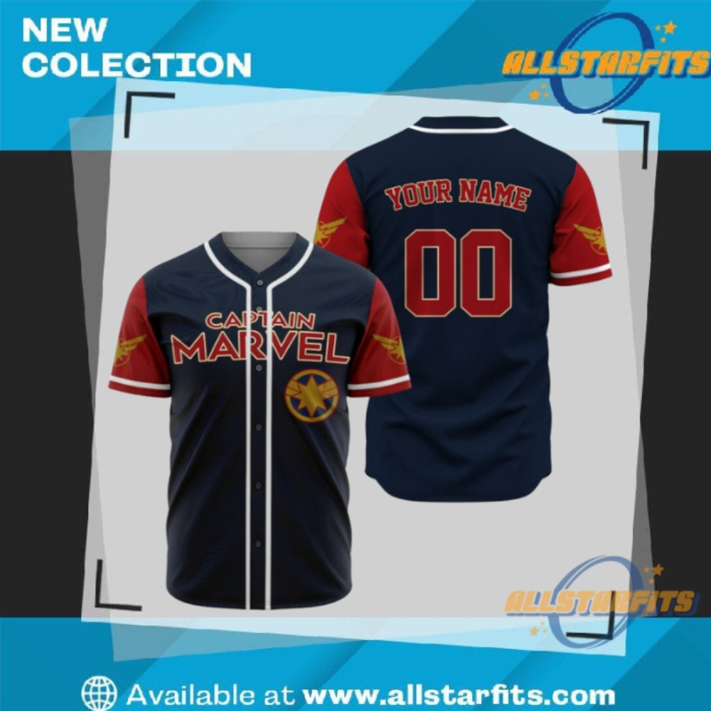 Top Youth and Women's T-Shirts: NBA, F1, Red Bull, Ferrari 31 Captain Marvel Baseball Jersey