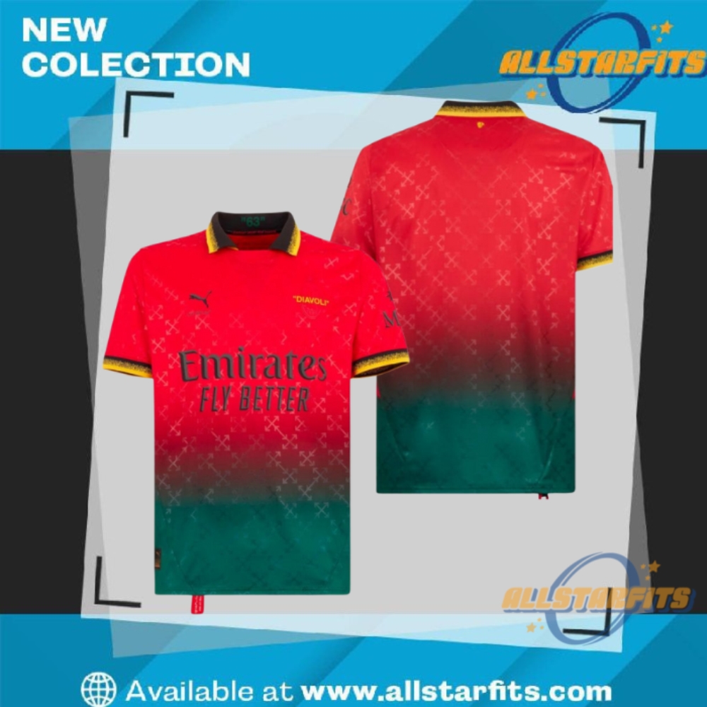 "Top 2024 Soccer Jerseys: Liverpool, Napoli, Barcelona, Man City, South Korea" 13 C Milan X Off White Red Jersey