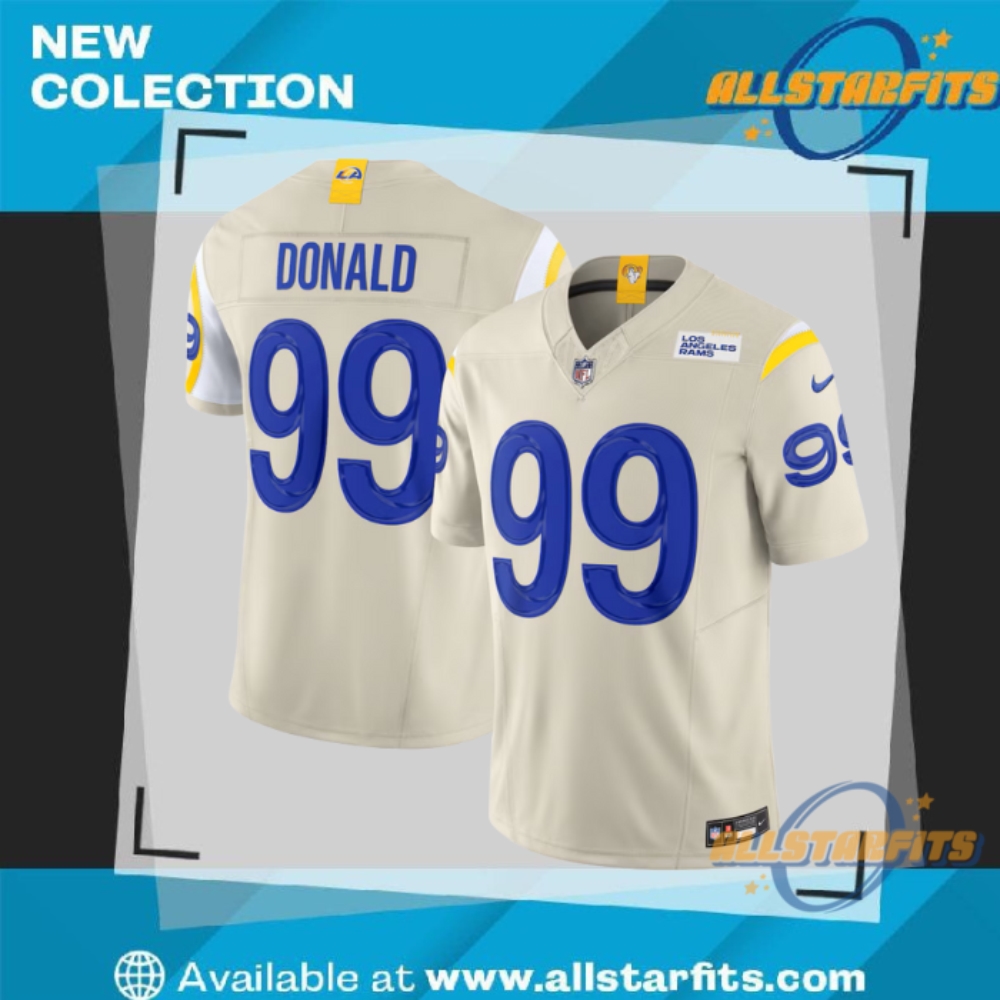 "Top 2024 Soccer Jerseys: Liverpool, Napoli, Barcelona, Man City, South Korea" 36 Nike Aaron Donald Bone Los Angeles Rams Alternate Vapor F.U.S.E Limited Jersey