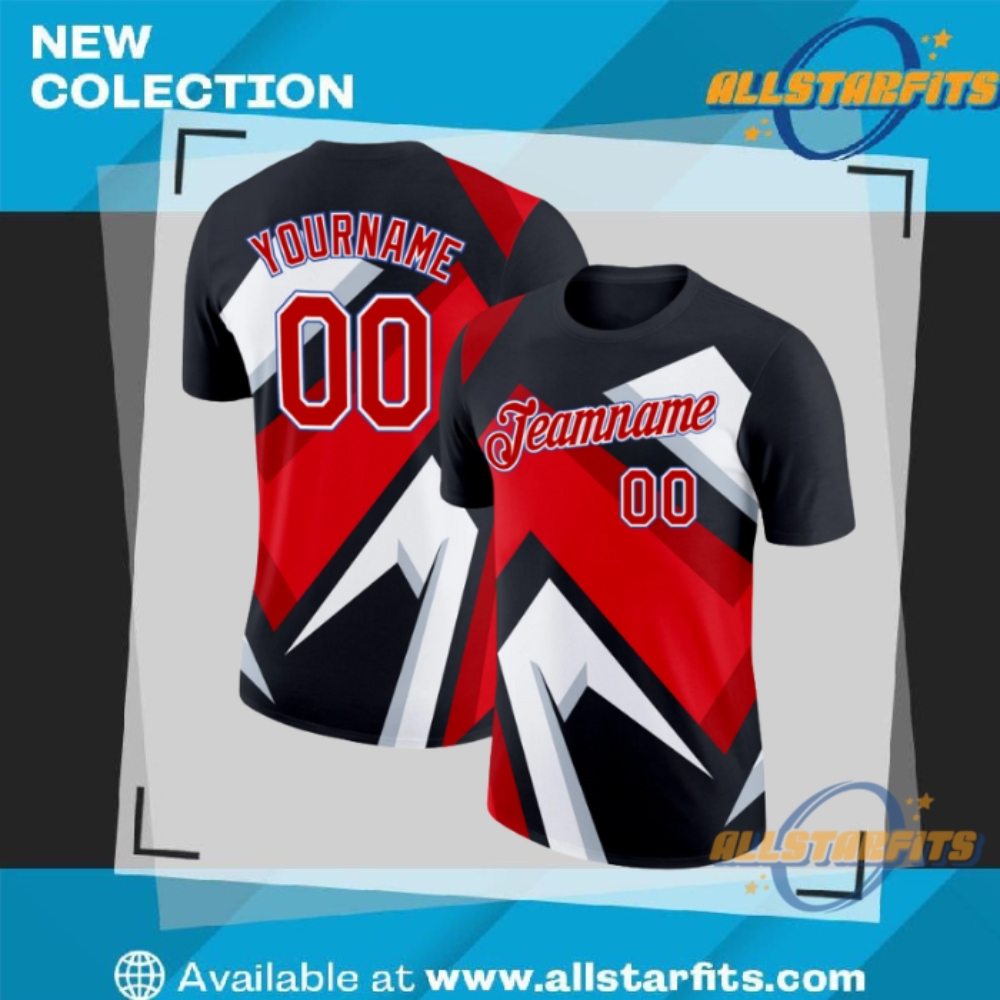 "Custom 3D Design Apparel: Flamingo, Galactic, and Tropical Baseball Jerseys" 17 Custom Black Red Royal 3D Esports Performance T Shirt