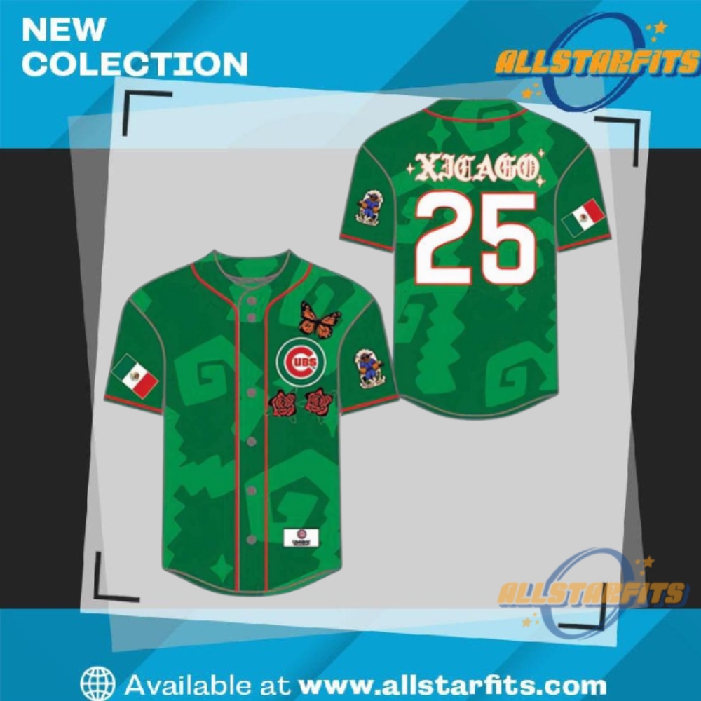 "Custom 3D Design Apparel: Flamingo, Galactic, and Tropical Baseball Jerseys" 27 Cubs Mexican Heritage Jersey 2025 Giveaway