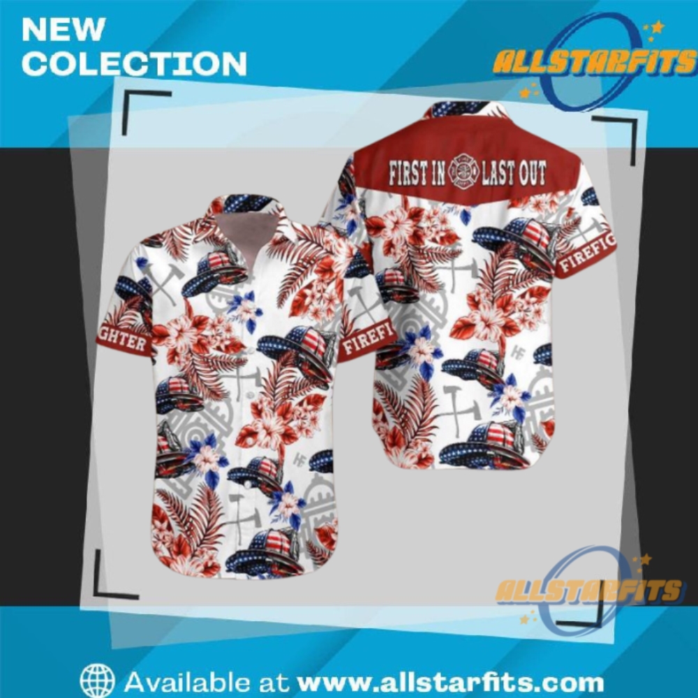 "Custom 3D Design Apparel: Flamingo, Galactic, and Tropical Baseball Jerseys" 33 Helmet Firefighter Seamless Hawaiian Shirt