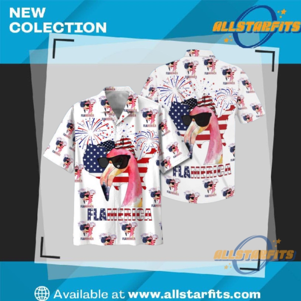 "Custom 3D Design Apparel: Flamingo, Galactic, and Tropical Baseball Jerseys" 35 Flamingo Flamerica Hawaiian Shirt