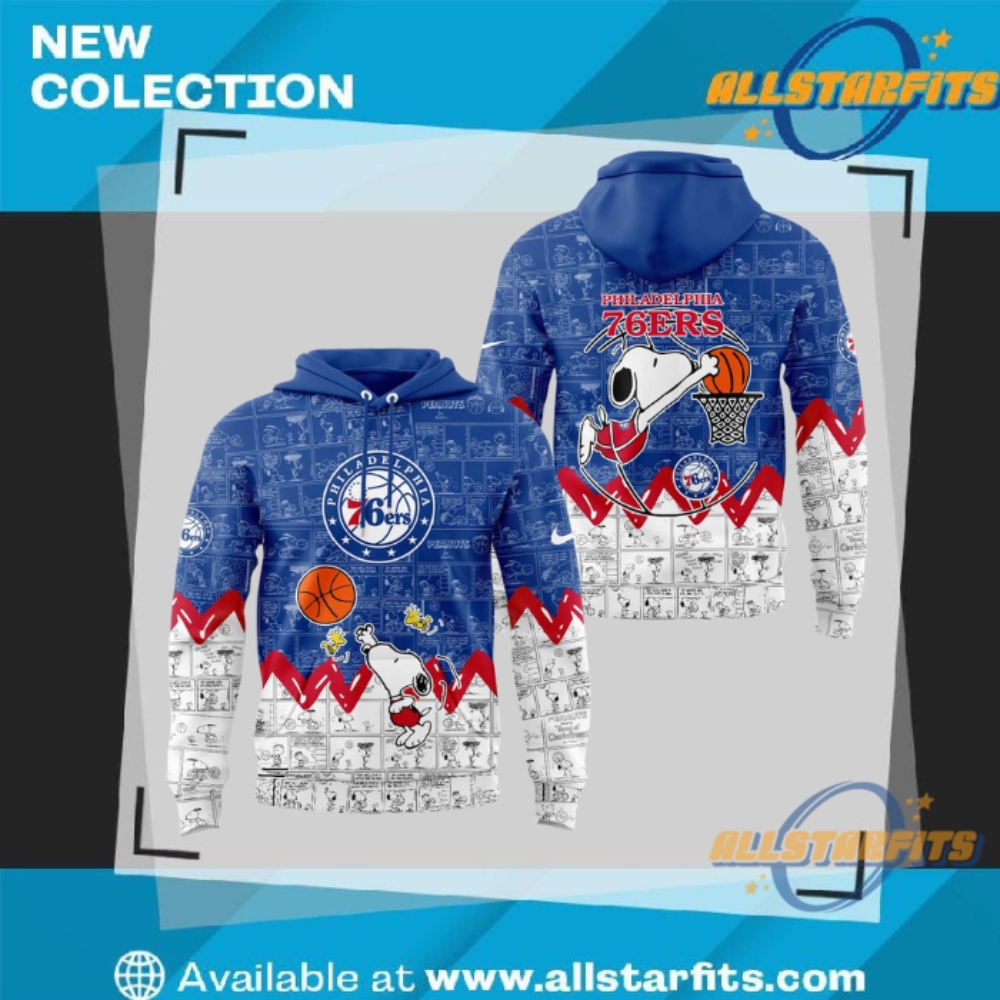 "Top 5 Must-Have Sports Team Hoodies for Ultimate Fans" 5 Philadelphia 76Ers Anniversary Of Peanuts Hoodie