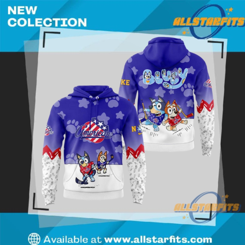 "Top 5 Must-Have Sports Team Hoodies for Ultimate Fans" 16 Rochester Americans X Bluey And Bingo Hoodie