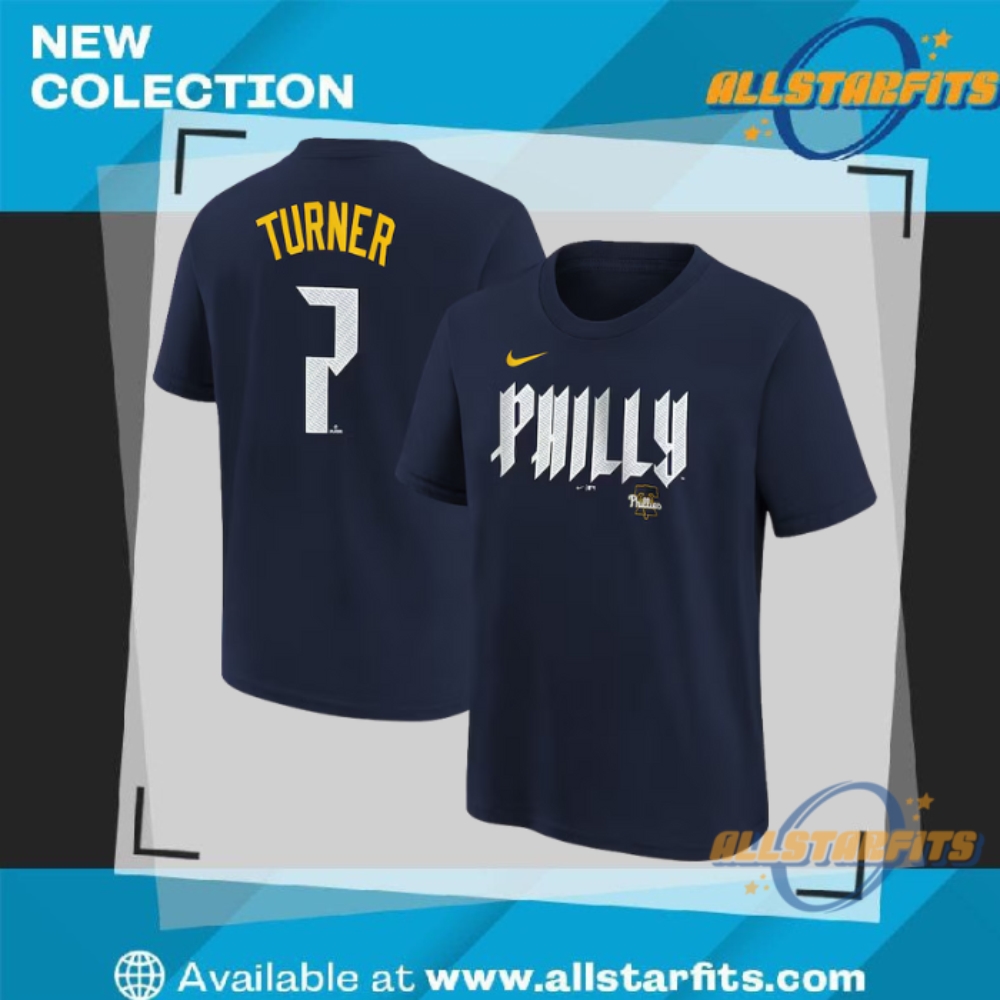 "Top 5 Must-Have 2025 T-Shirts for Basketball and Wrestling Fans" 12 Trea Turner Philadelphia Phillies Nike Youth Fuse City Connect Name Number T Shirt