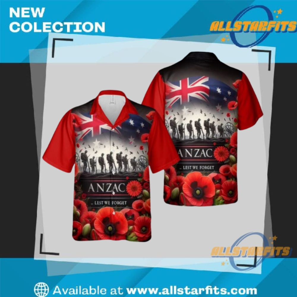 "Top 5 Must-Have 2025 T-Shirts for Basketball and Wrestling Fans" 25 Anzac Day Button Up Hawaiian Shirt