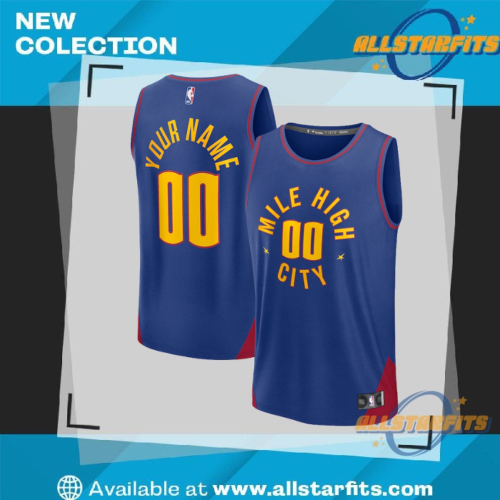 "Top 5 Must-Have Vintage and Tour Shirts for 2023 Fans" 13 Denver Nuggets Youth Blue Fast Break Custom Replica Jersey