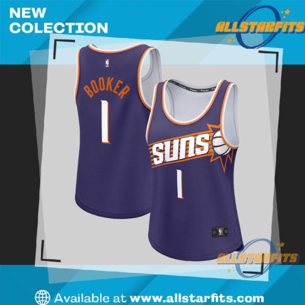 "Top 5 Must-Have Vintage and Tour Shirts for 2023 Fans" 18 Devin Booker Phoenix Suns Fast Break Player Jersey