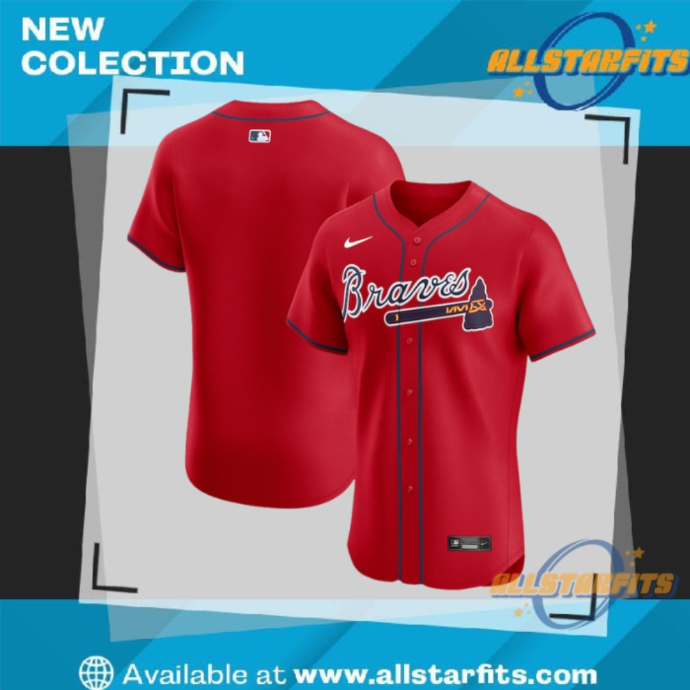 "Top 5 Must-Have Vintage and Tour Shirts for 2023 Fans" 32 Nike Atlanta Braves Red Alternate Elite Jersey