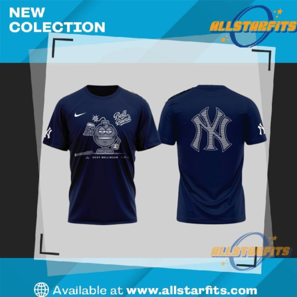 "Shop Championship Polo Shirts: Eagles, Chiefs & Liberty Flames T-Shirts" 24 Belli Bomb New York Yankees 2025 T Shirt