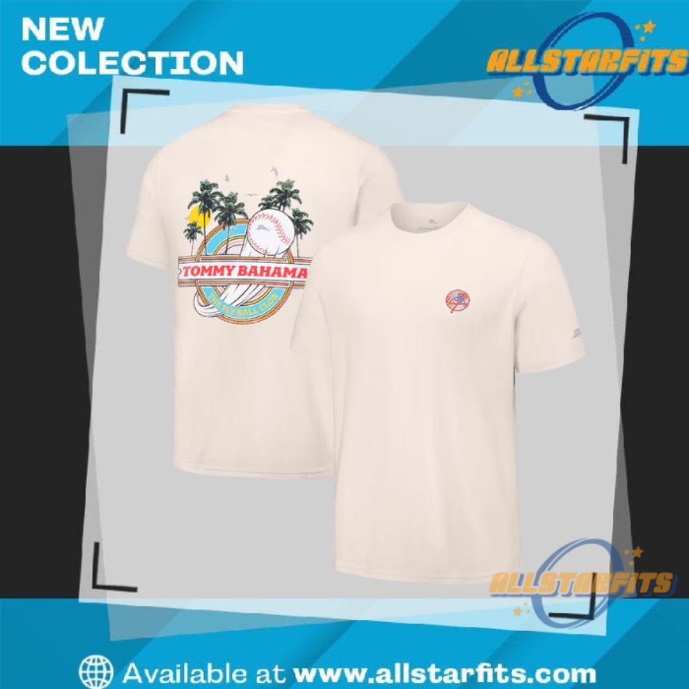 "Top 5 Must-Have T-Shirts for Ultimate New York Yankees Fans" 5 New York Yankees Tommy Bahama Cream Fly Ball Club T Shirt