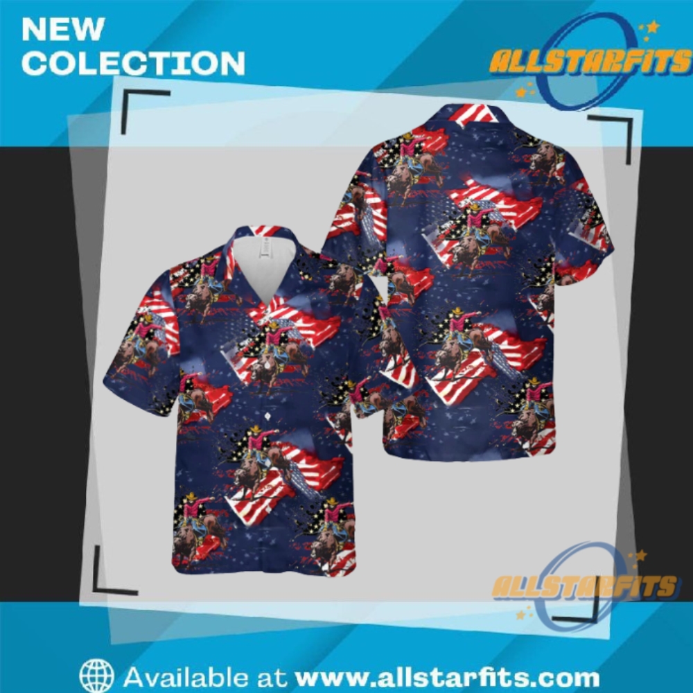 "Top 5 Unique Hawaiian Shirts for Buffalo Bills Fans" 32 American Bull Riding 4Th Of July Hawaiian Shirt