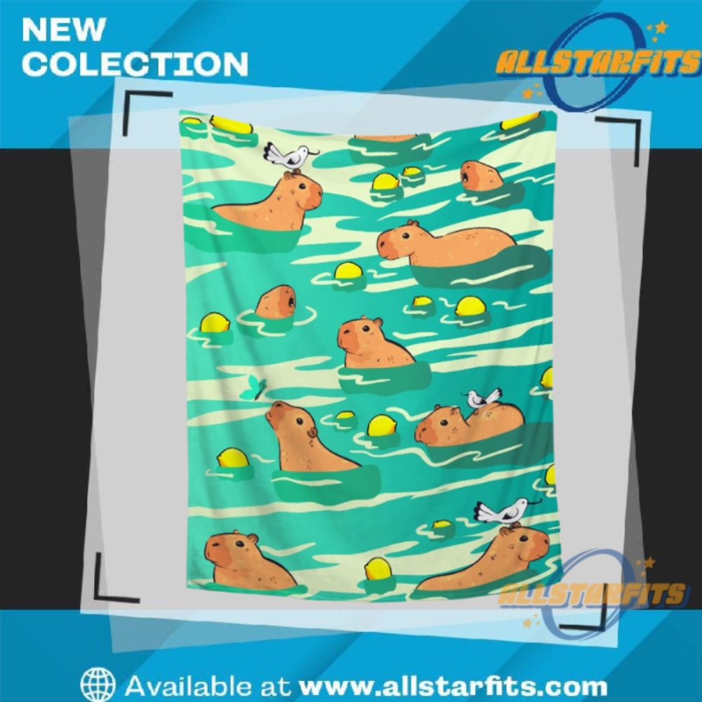 "Top Military Fleece Blankets: Air National Guard to Army Vet" 10 Capybara Print Throw Blanket