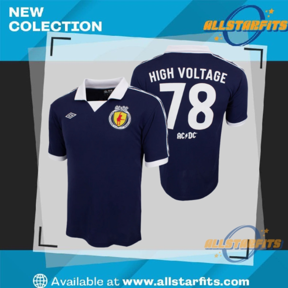 "Shop Iconic Soccer Jerseys: England, Panathinaikos, Manchester United, Hull City" 15 Scotland Acdc Home Shirt Special Edition High Voltage 98
