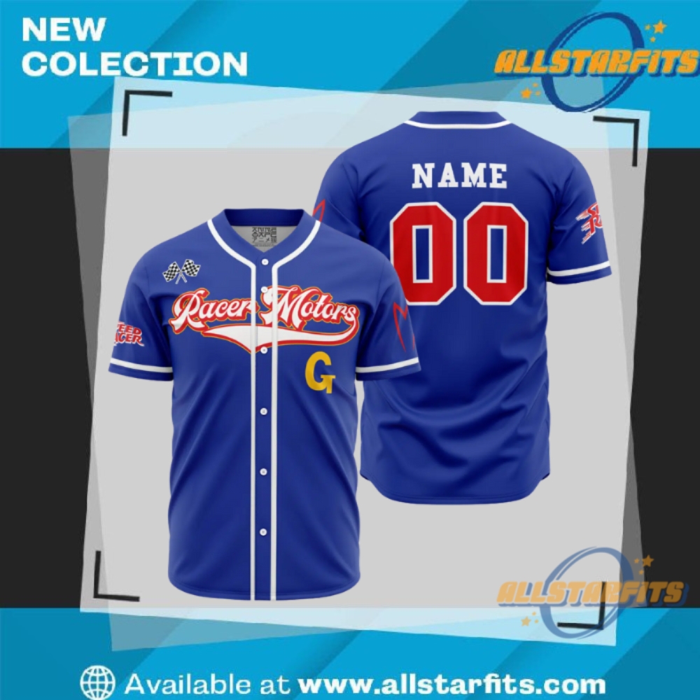 "Shop Iconic Soccer Jerseys: England, Panathinaikos, Manchester United, Hull City" 23 Racer Motors Speed Racer Baseball Jersey
