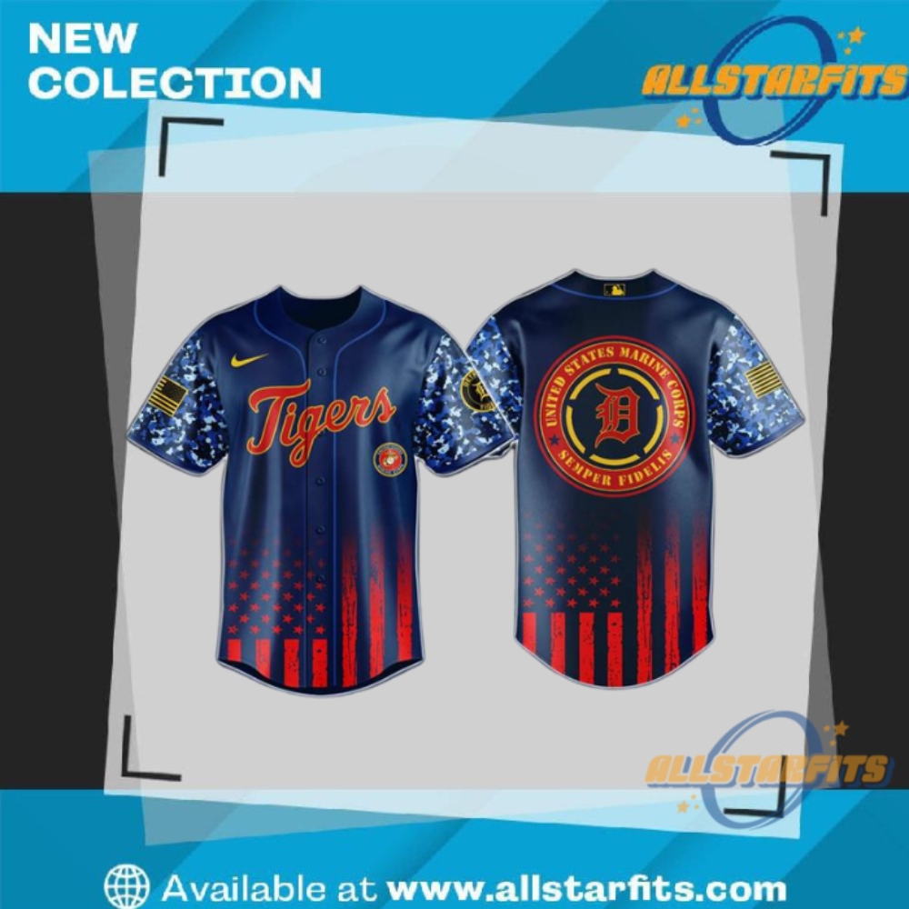 "Top 2025 Baseball Jerseys: Mariners, Popes, Trash Pandas & Royals" 24 Detroit Tigers Marine Corps Military Appreciation Night Jersey